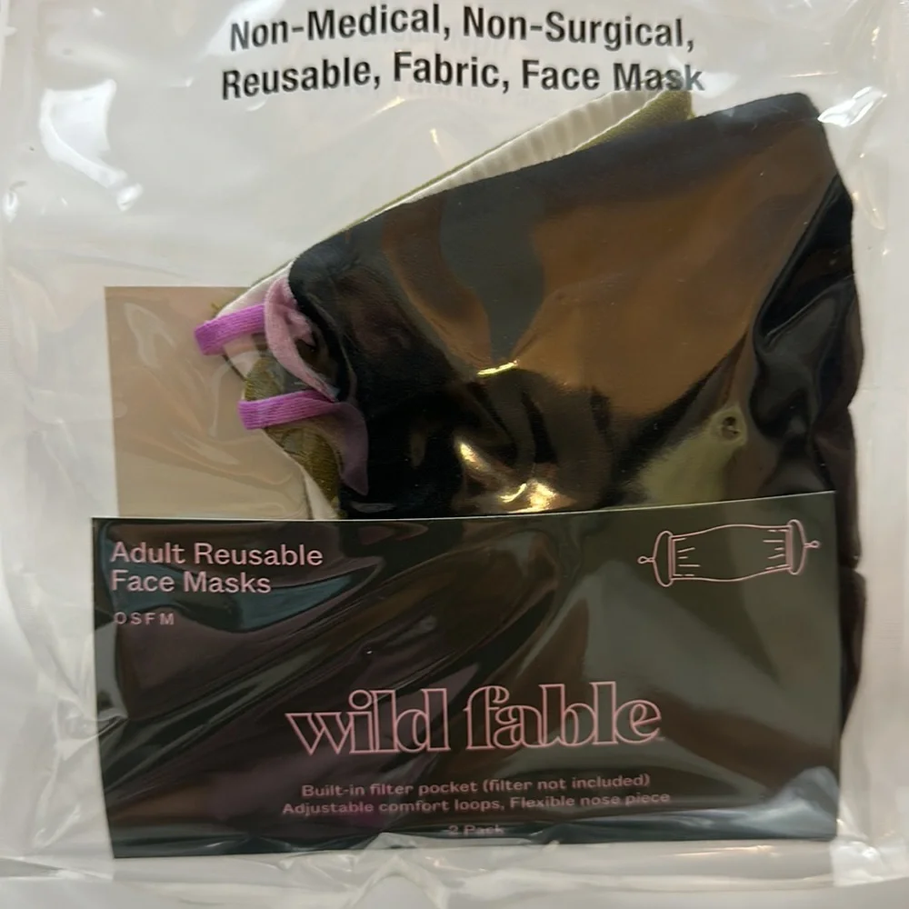 Bundle of 5 (2 packs) Adjustable Material Face Masks - Wild Fable Black/…
